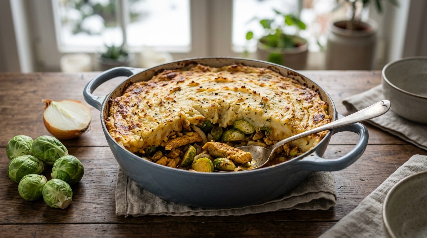 Ovenschotel met Spruitjes en Shoarma