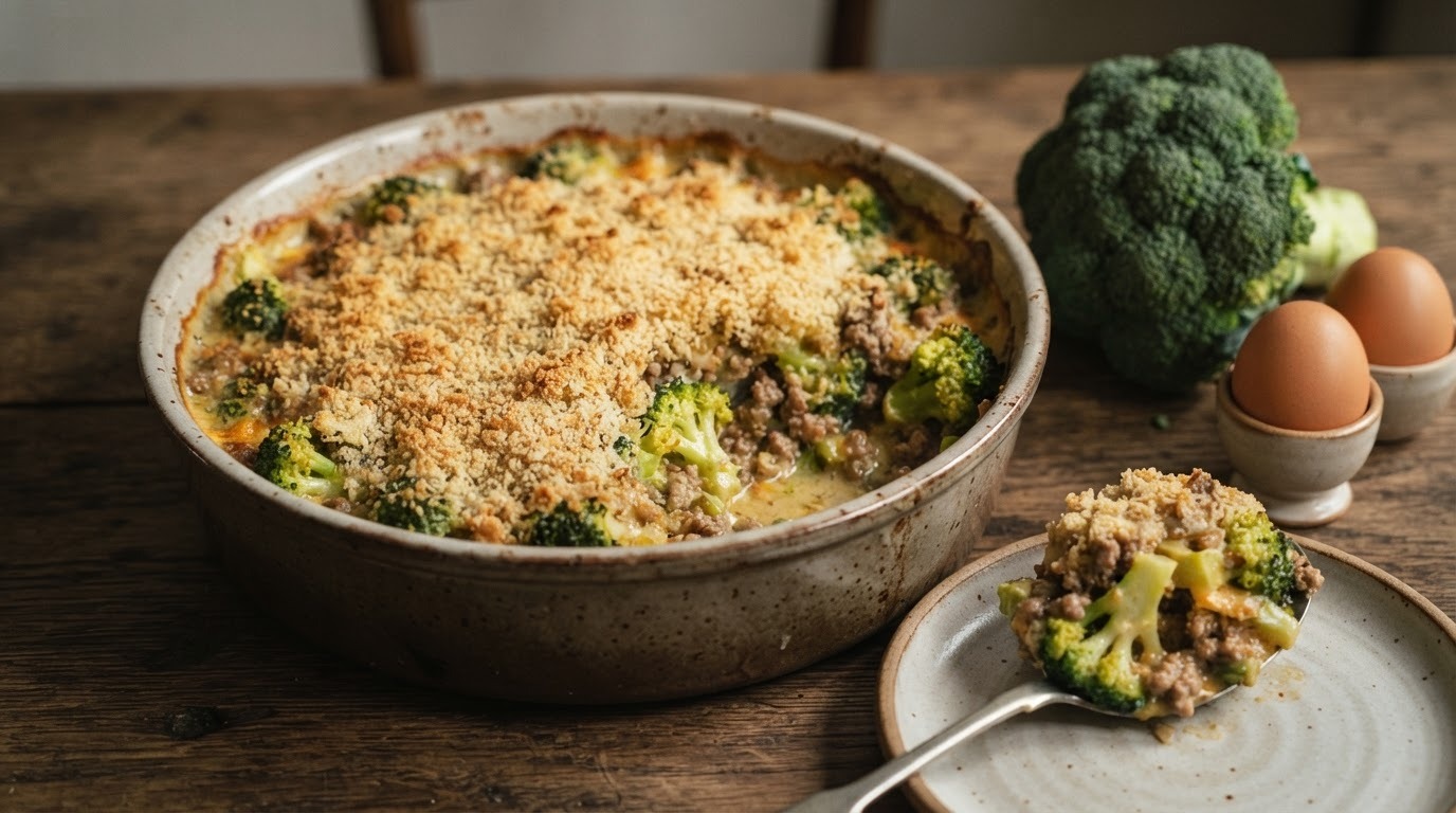 Ovenschotel van Broccoli en Gehakt