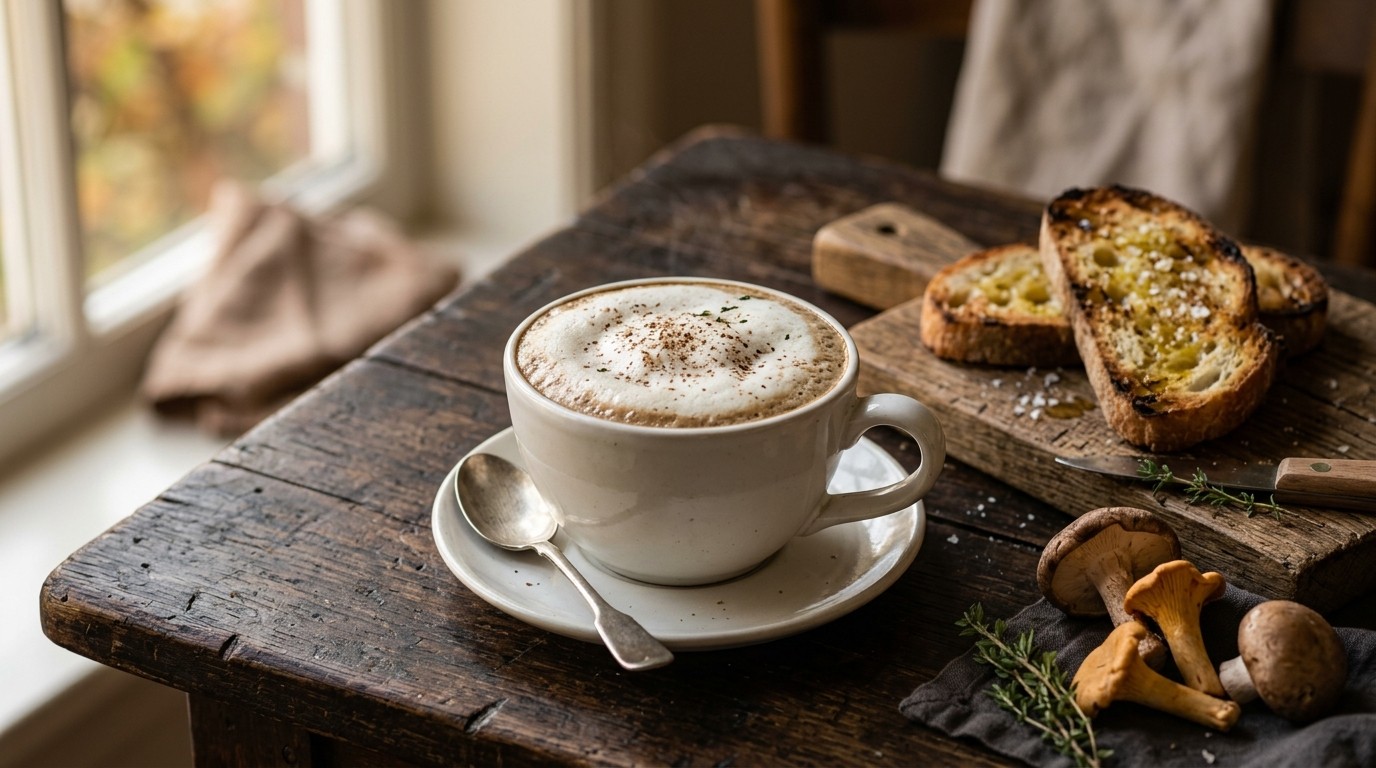 Paddenstoelencappuccino recept Paddenstoelencappuccino recept
