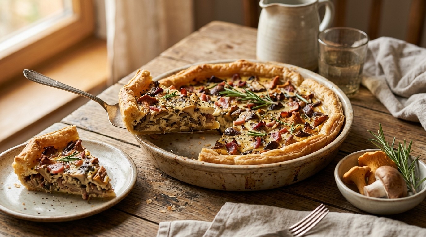 Paddenstoelentaart met Spek recept Paddenstoelentaart met Spek recept