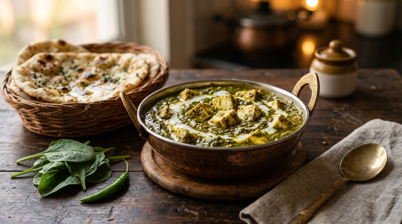 Palak Panir (Spinazie met Roomkaas) recept Palak Panir (Spinazie met Roomkaas) recept