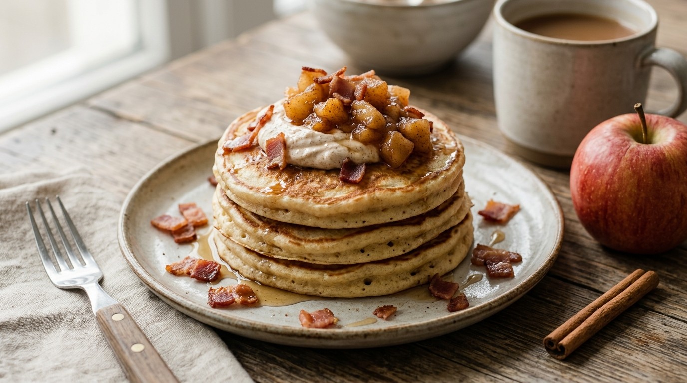 Pancakes met Appelcompote en Kaneelmascarpone Voor de Brunch