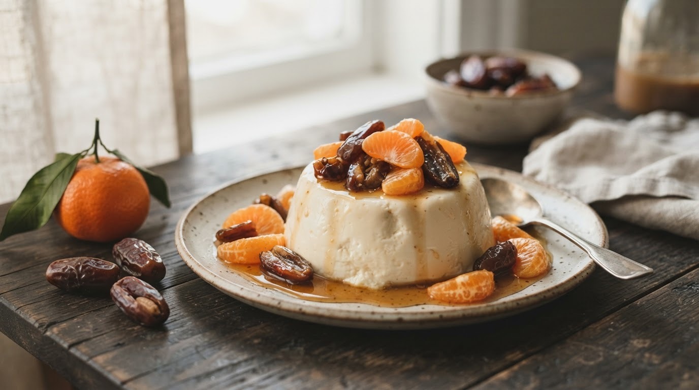 Panna Cotta met Clementines en Dadels
