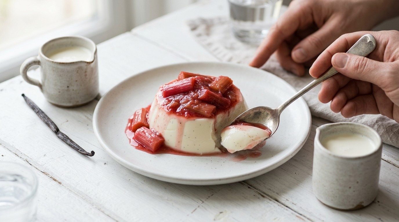 Panna Cotta met Rabarbercompote
