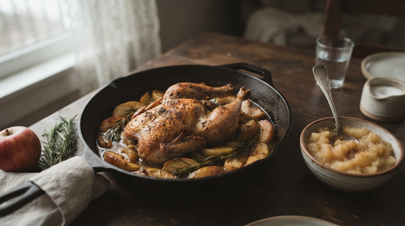 Parelhoen met Appelcompote