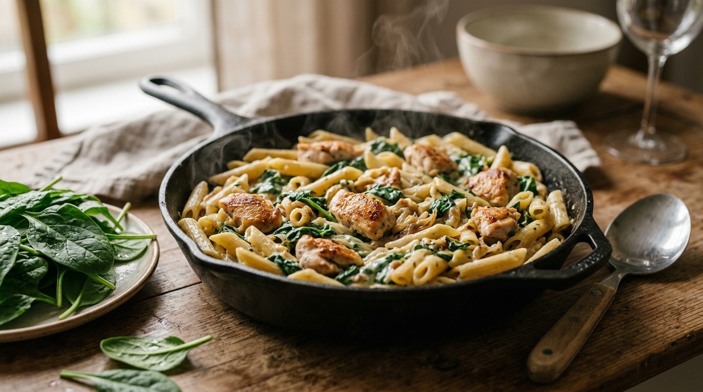 Pasta Kip Spinazie