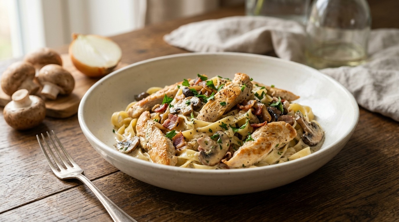 Pasta met Blue Band Finesse en Kipreepjes