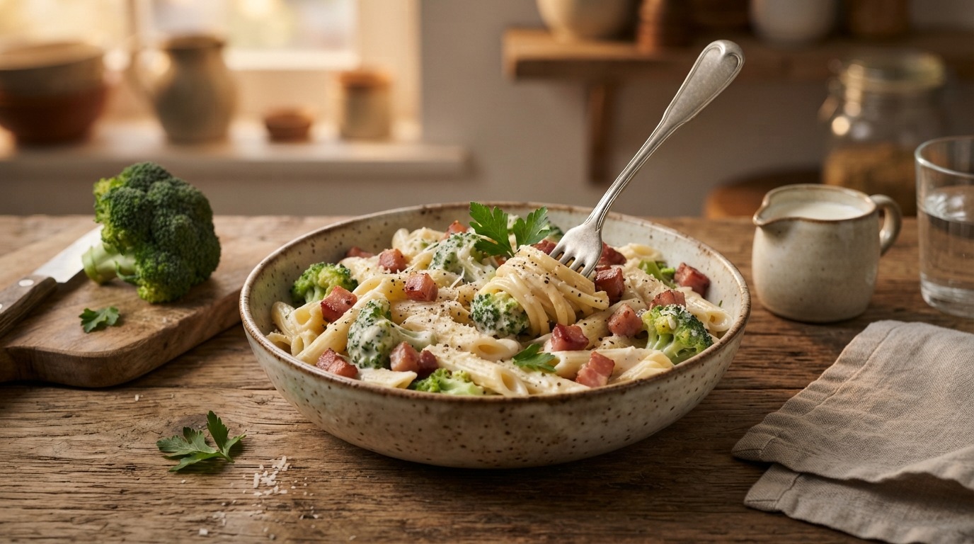 Pasta met Broccoli en Spekjes