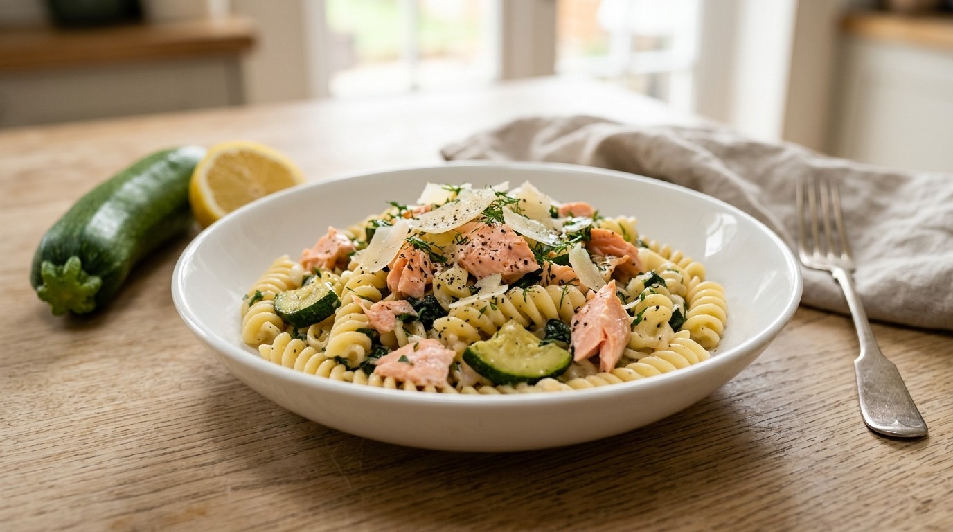 Pasta met Courgette en Zalm