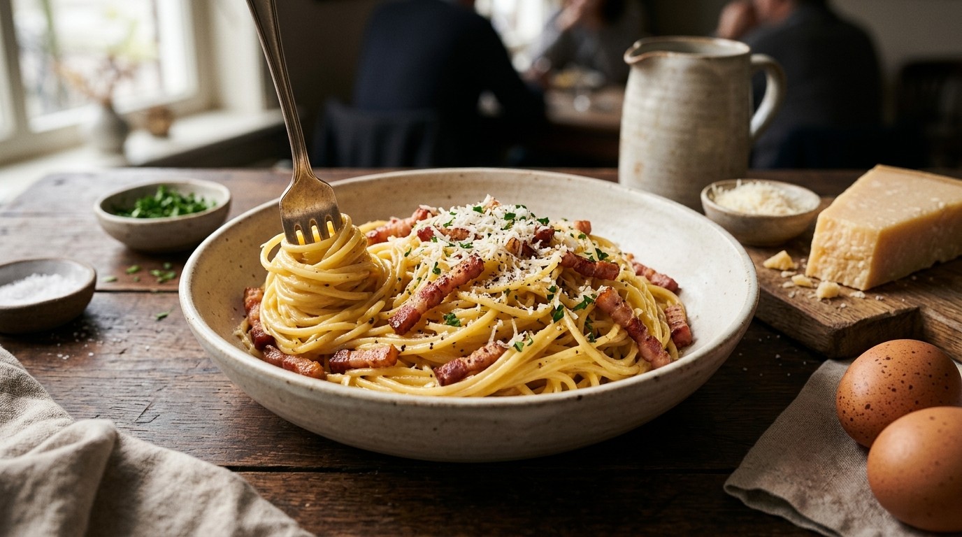 Pasta met ei, Spek en Kaas
