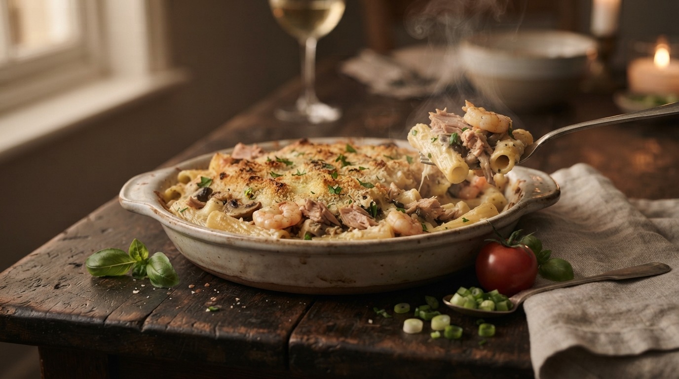 Pasta met Garnalen en Tonijn