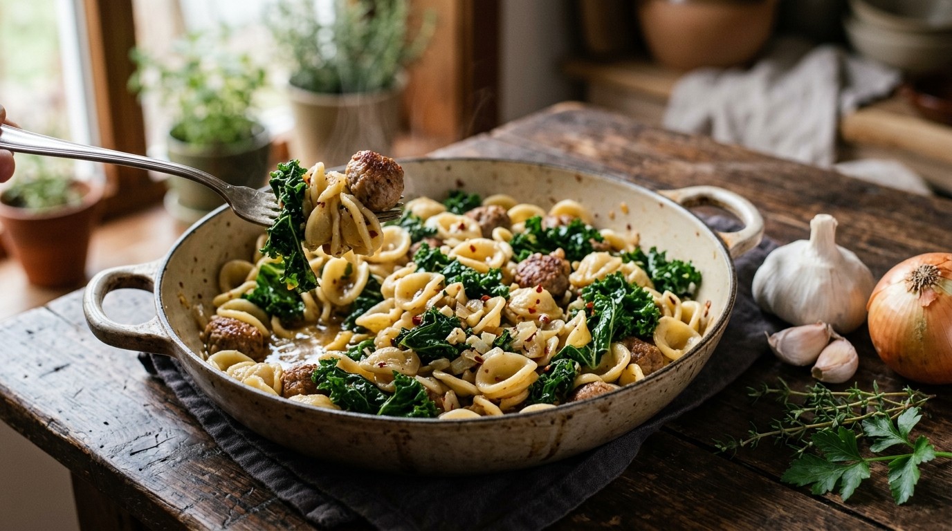 Pasta met Gehakt en Boerenkool