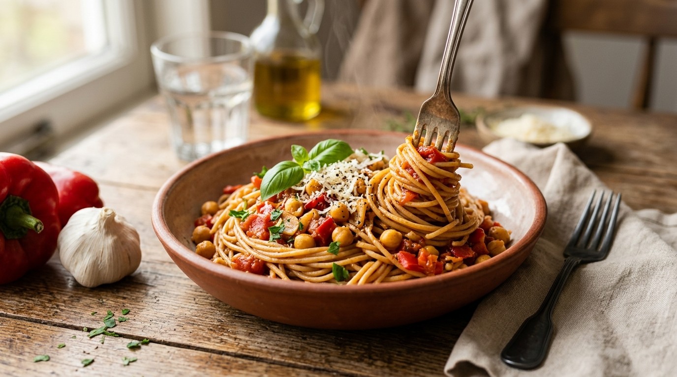 Pasta met Kikkererwten recept Pasta met Kikkererwten recept
