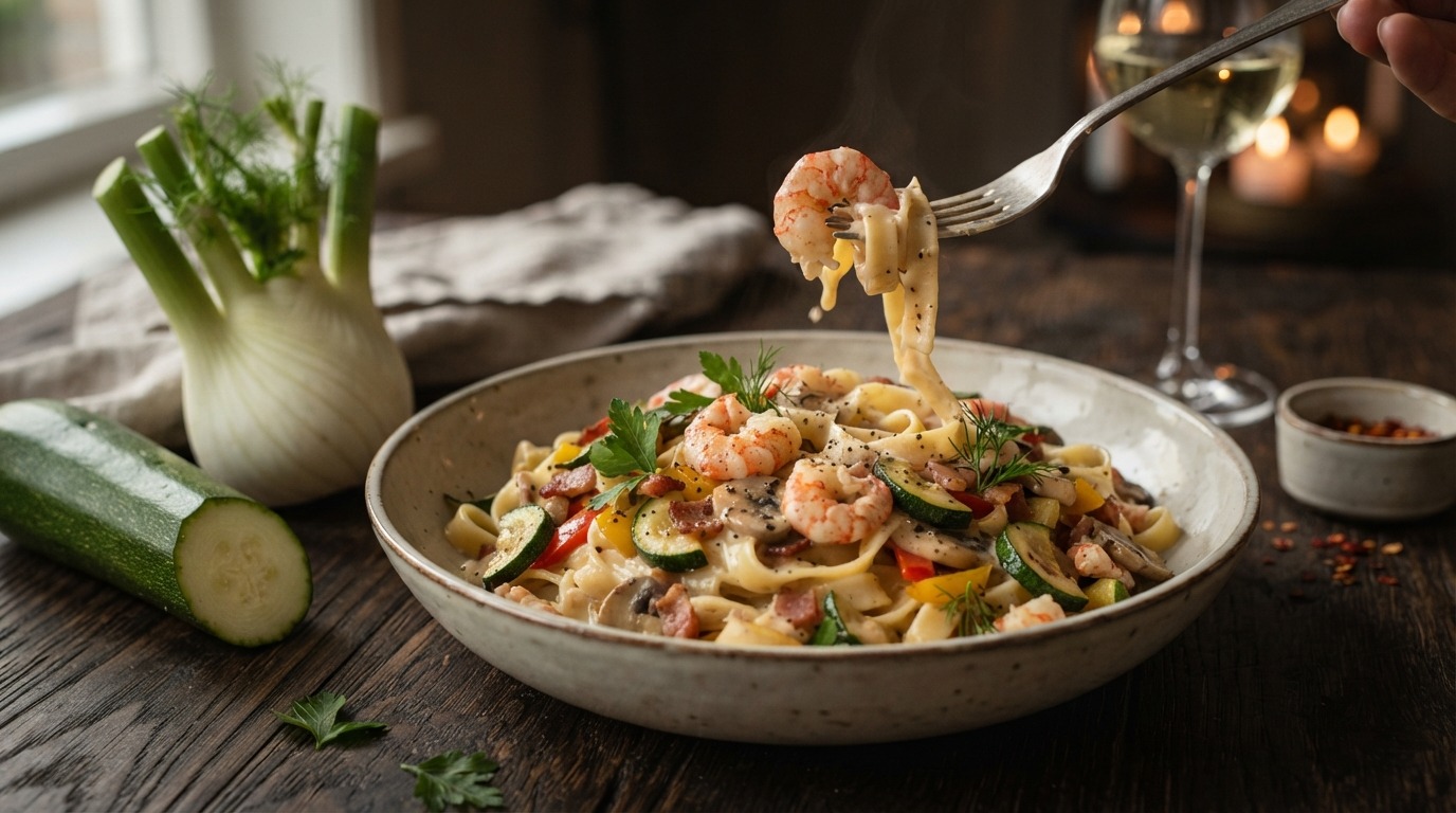 Pasta met Rivierkreeftjes