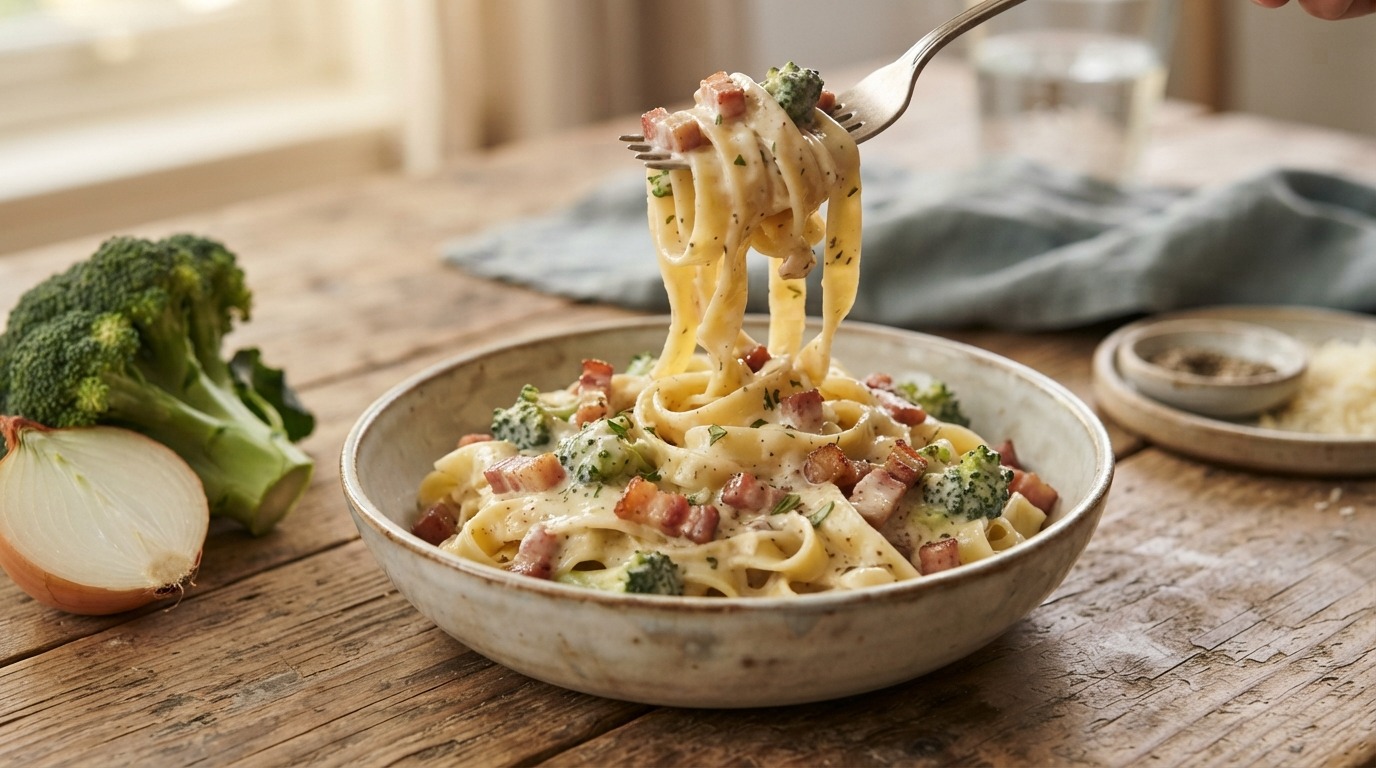 Pasta met Spekjes en Boursin recept Pasta met Spekjes en Boursin recept