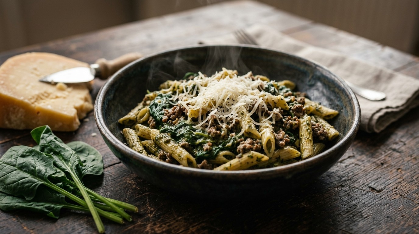 Pasta met Spinazie