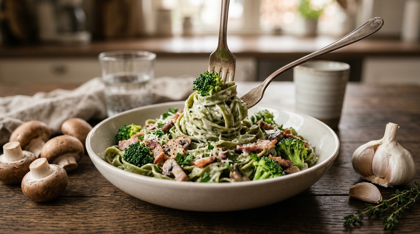 Pasta met Witte Saus & Broccoli