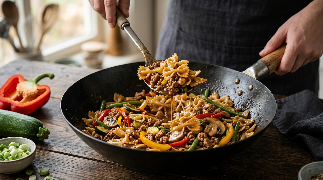 Pasta met Woksaus