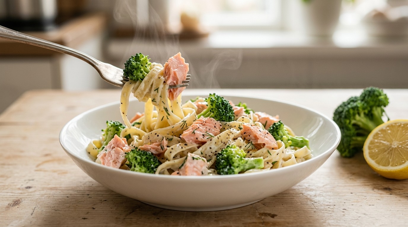 Pasta met Zalm en Broccoli recept Pasta met Zalm en Broccoli recept