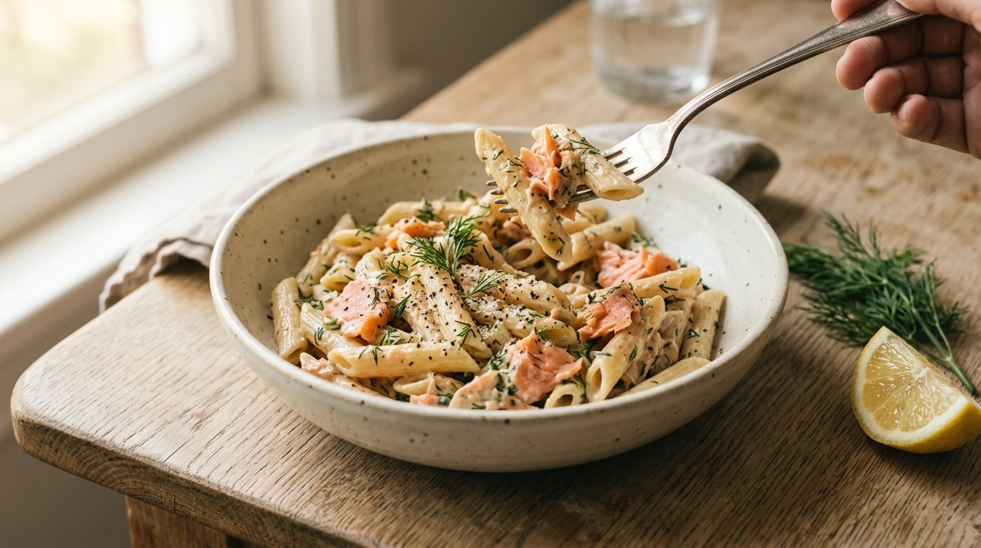 Pasta met Zalm en Kruidensaus