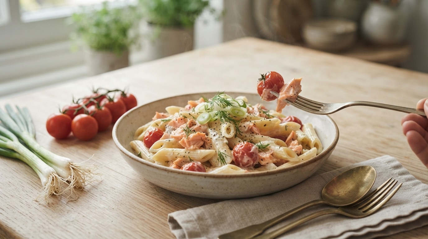 Pasta met Zalm en Tomaatjes