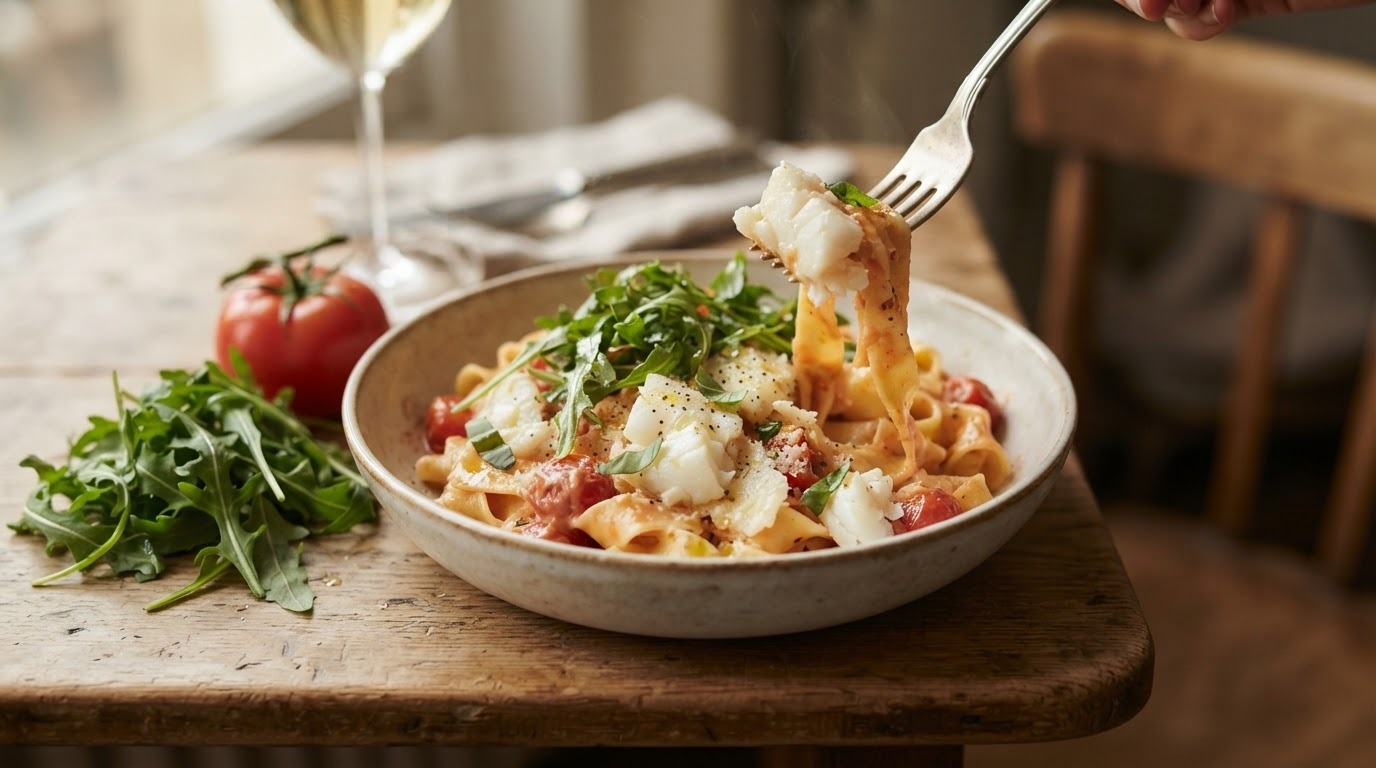 Pasta Rucola-room-tomaat