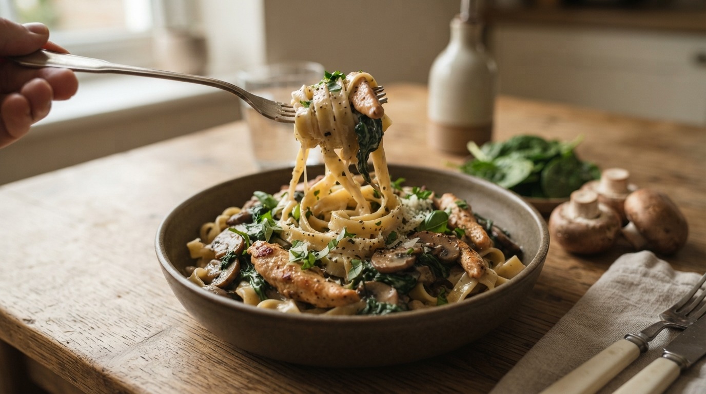 Pasta Spinazie Champignons
