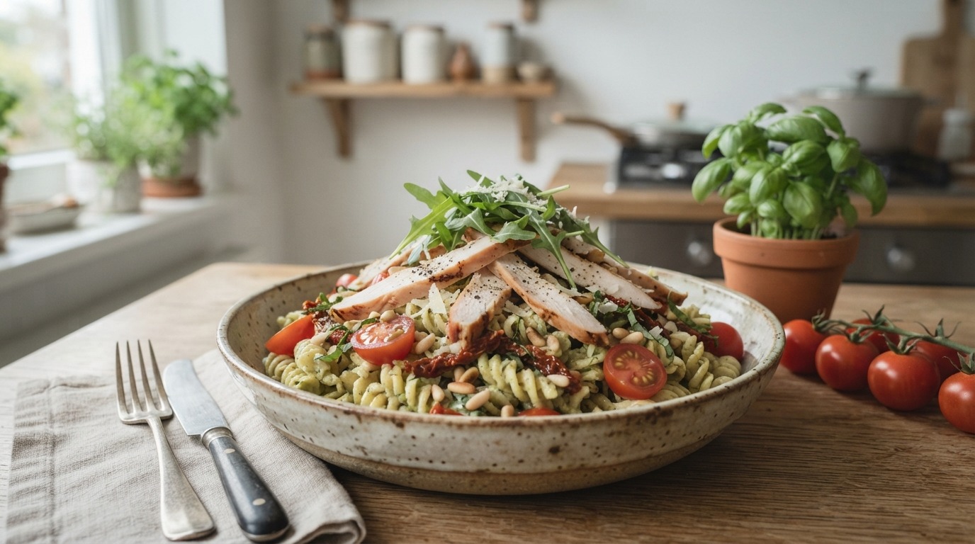 Pastasalade met Gerookte Kipreepjes
