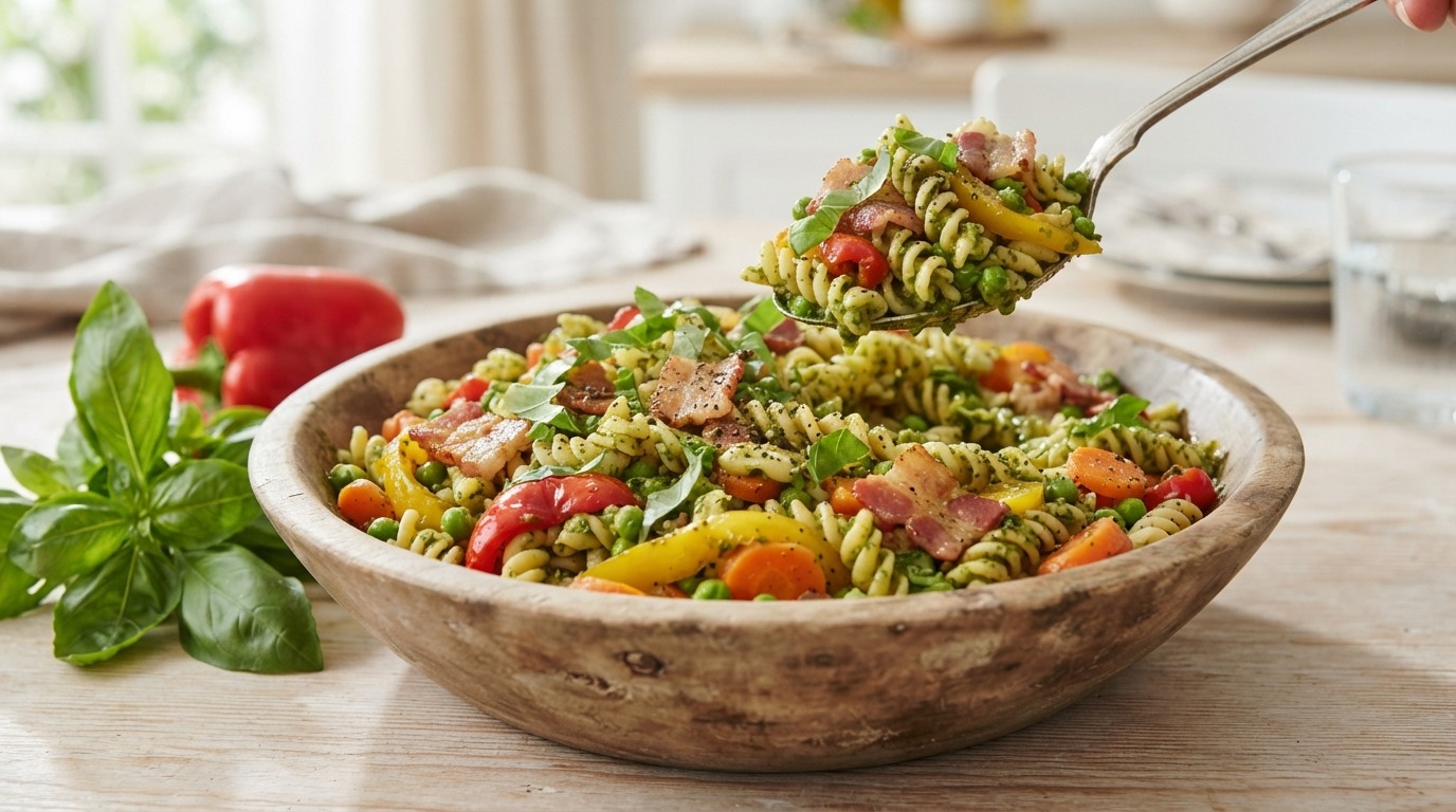 Pastasalade met Groenten en Pestodressing recept Pastasalade met Groenten en Pestodressing recept