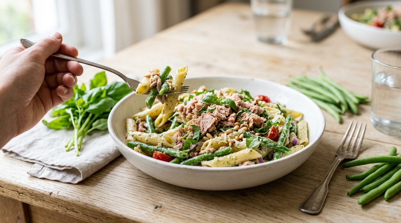 Pastasalade met Pestodresing en Tonijn