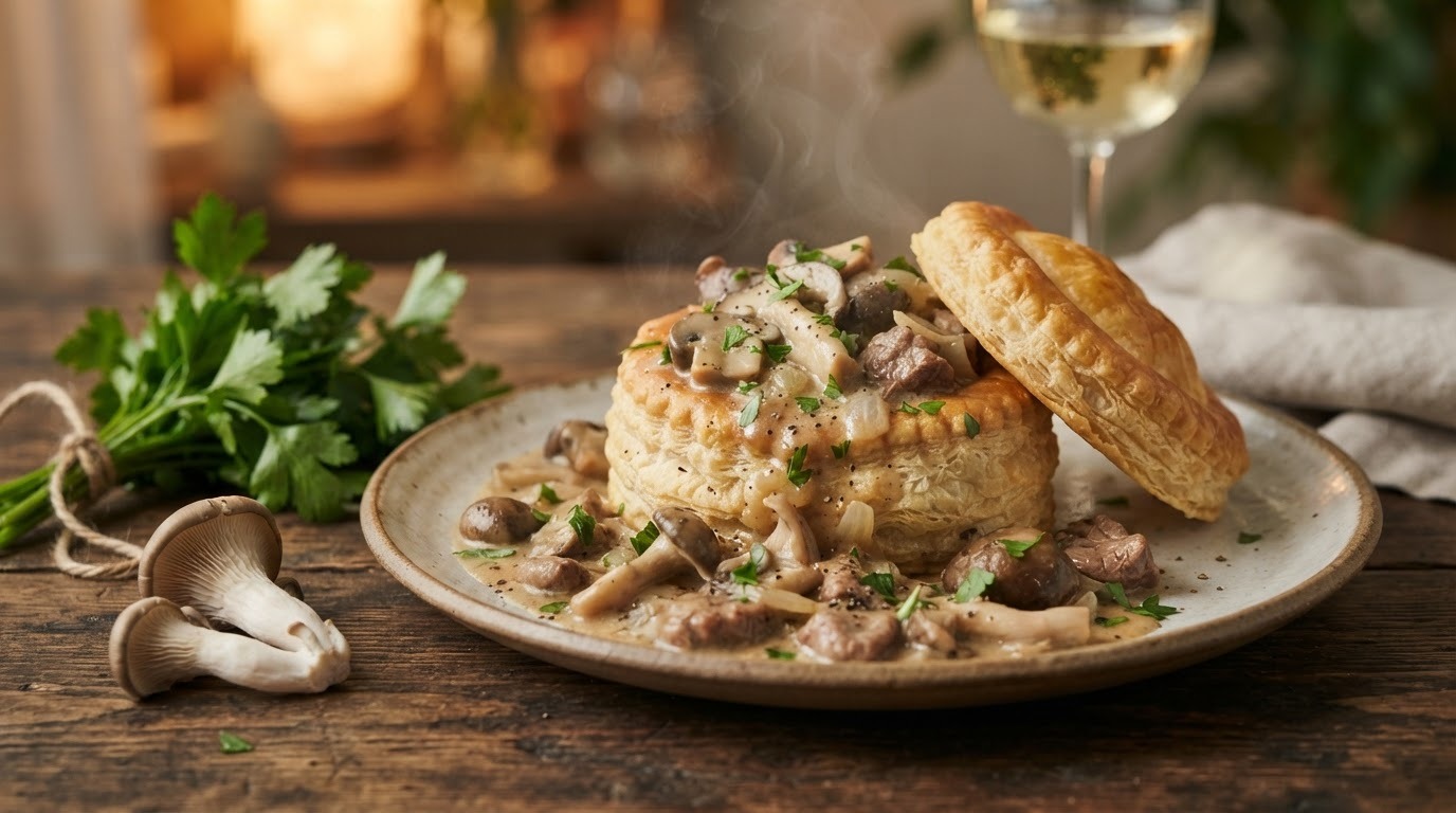 Pasteitje met Champignonsaus