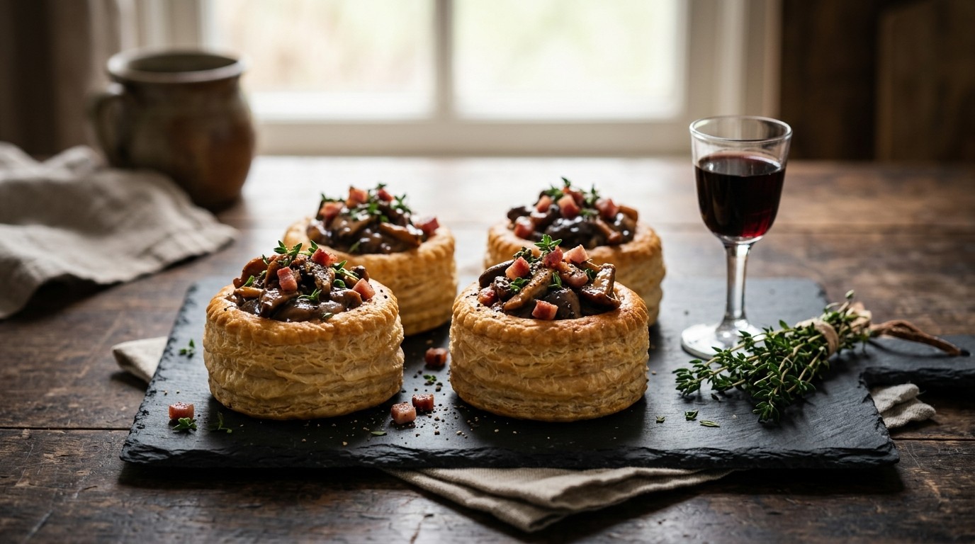 Pasteitjes met Paddestoelenragoût