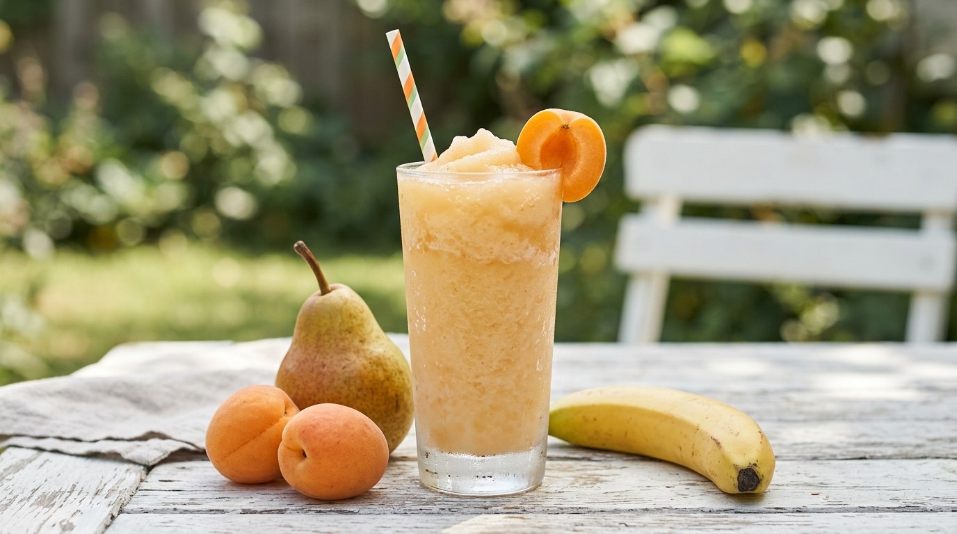 Peer-abrikoos-banaanslushy