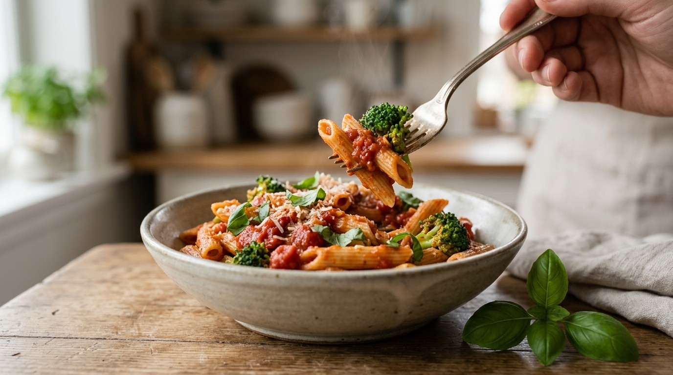 Penne met Broccoli-tomatensaus