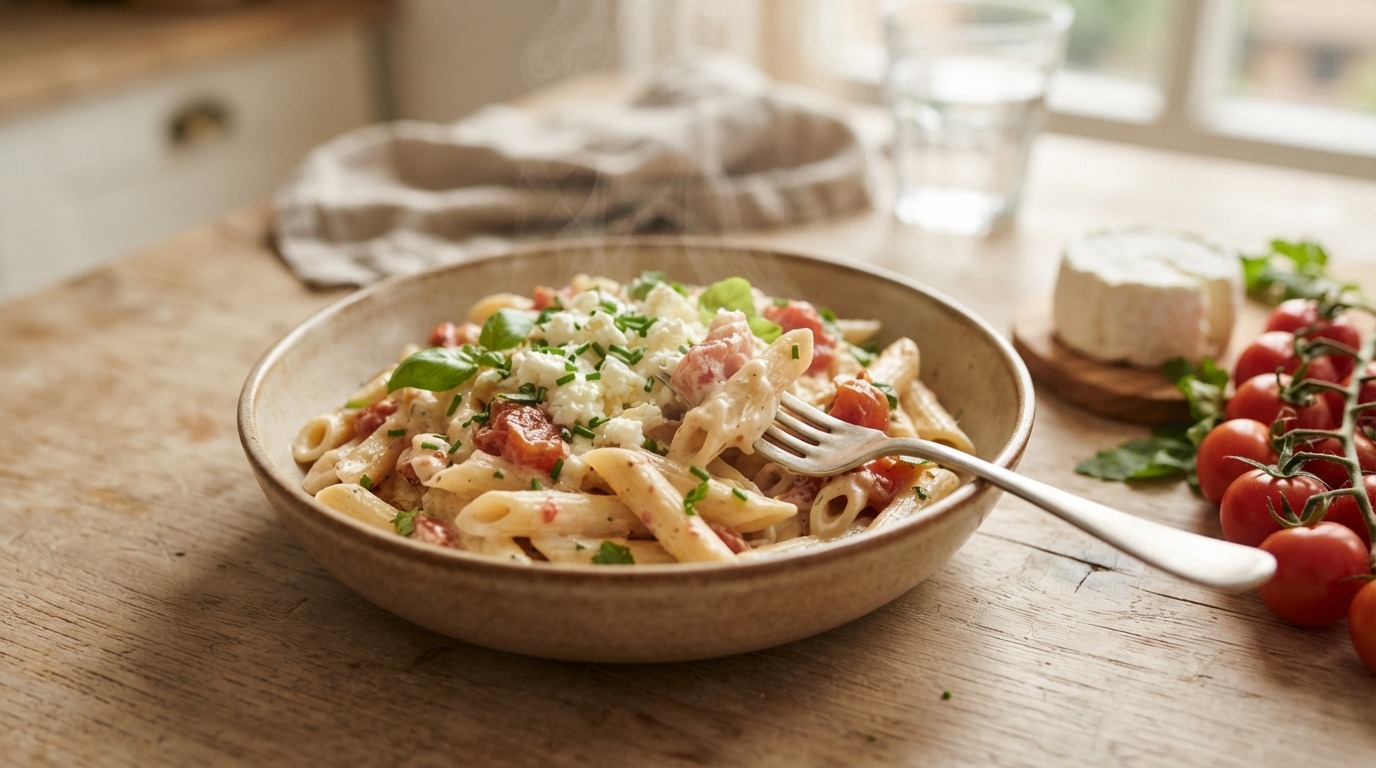 Penne met Geitenkaassaus recept Penne met Geitenkaassaus recept