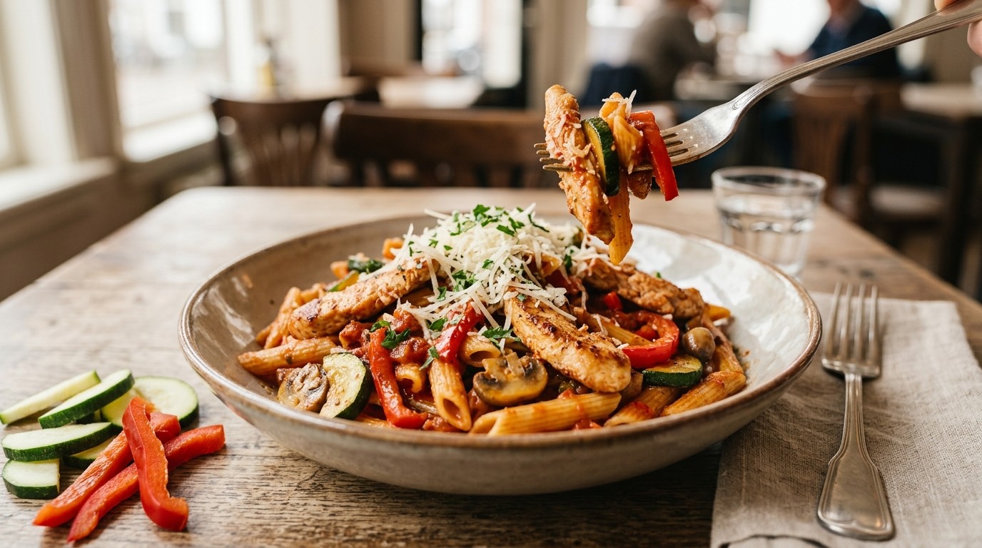 Penne met Kipreepjes