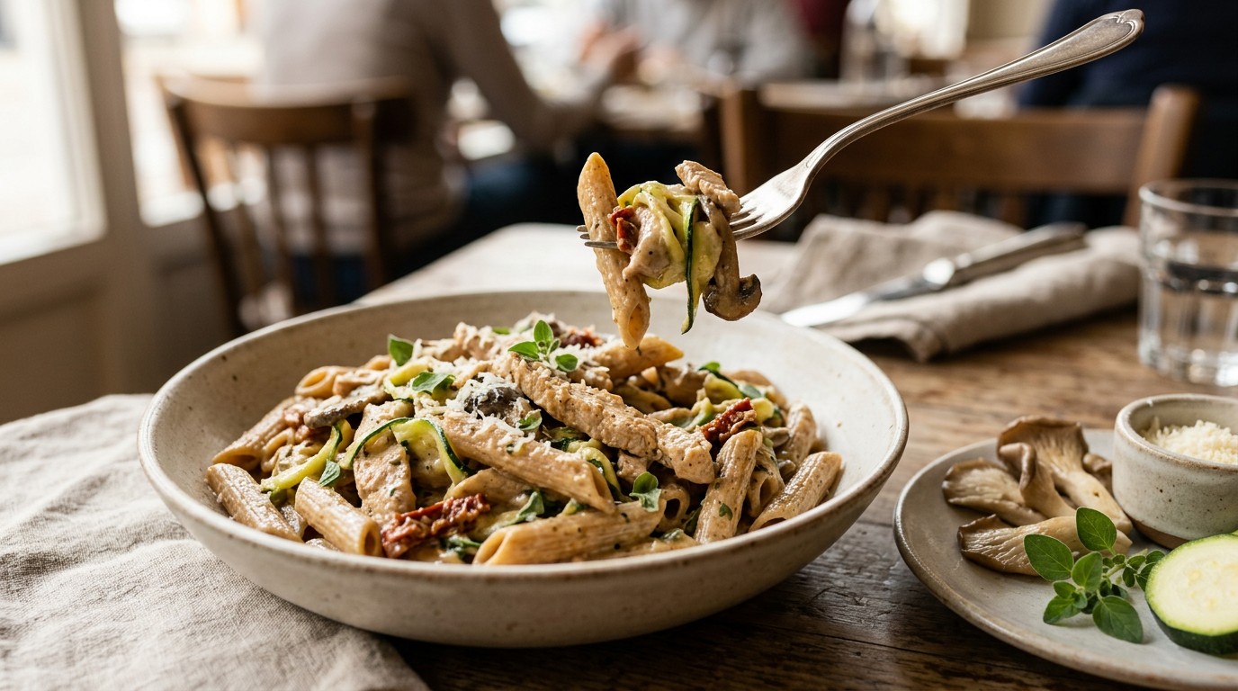 Penne met Romige Kalkoen Courgettesaus recept Penne met Romige Kalkoen Courgettesaus recept