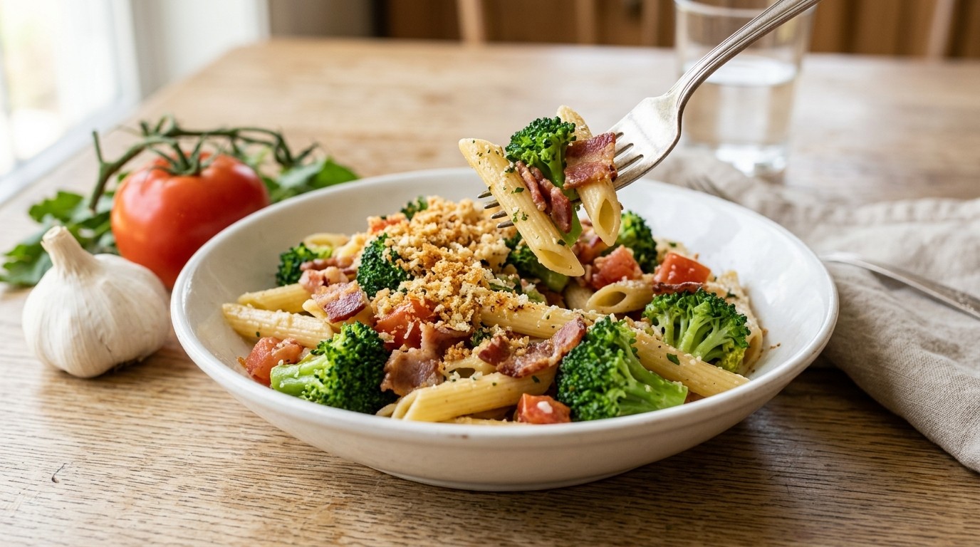 Penne met Spekjes en Broccoli