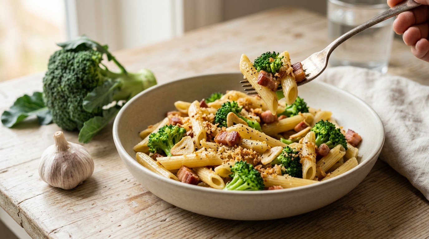 Penne met Spekjes en Broccoli