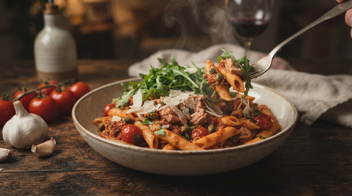 Penne met Tonijn in Tomatensaus