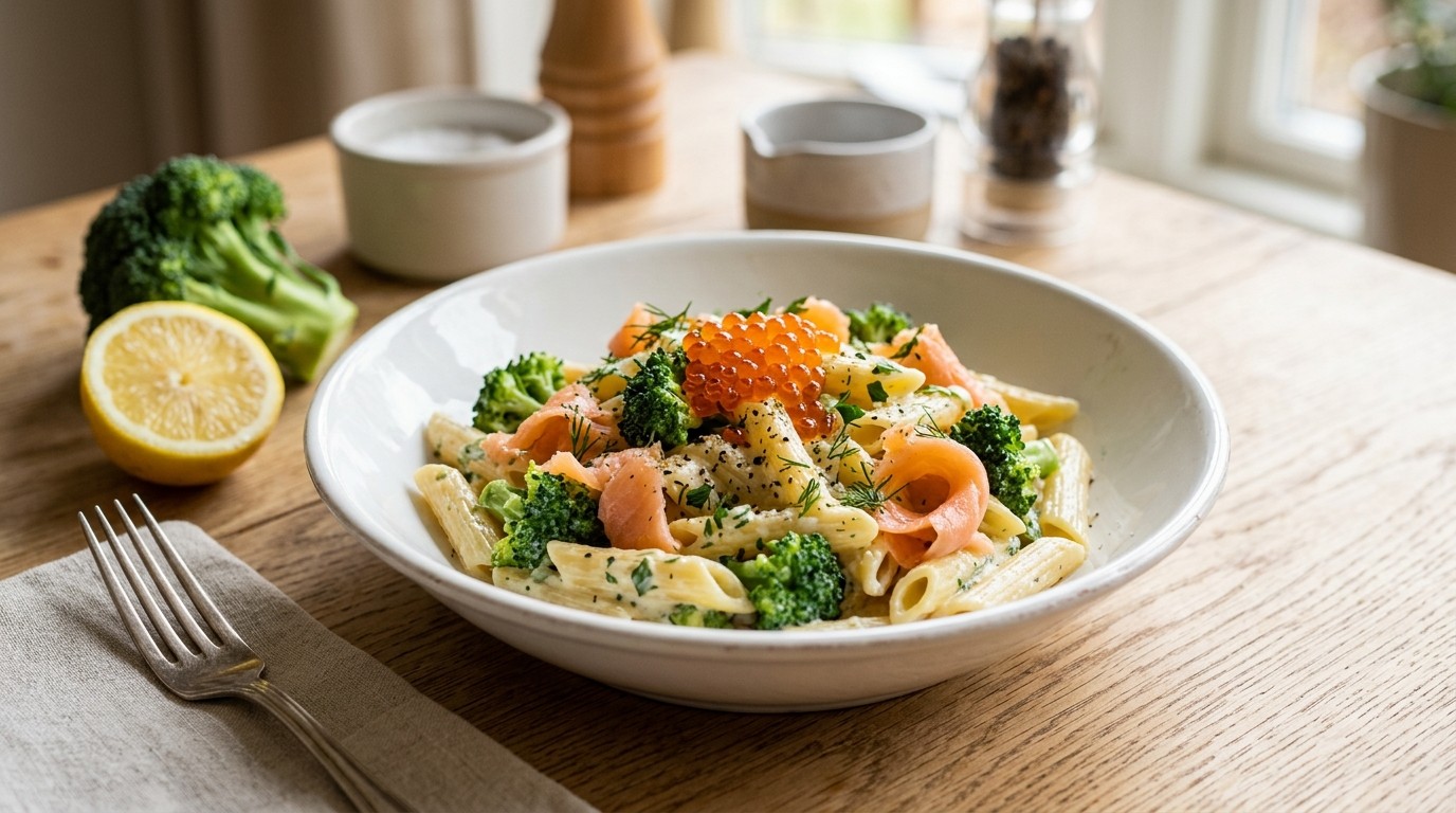 Penne met Zalm en Broccoli
