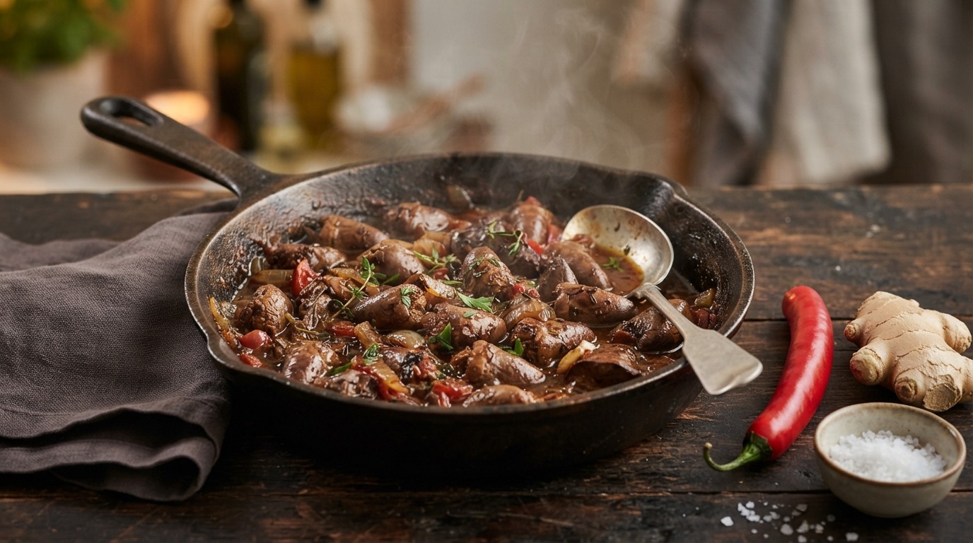 Peper met Kippenhartjes en Levertjes