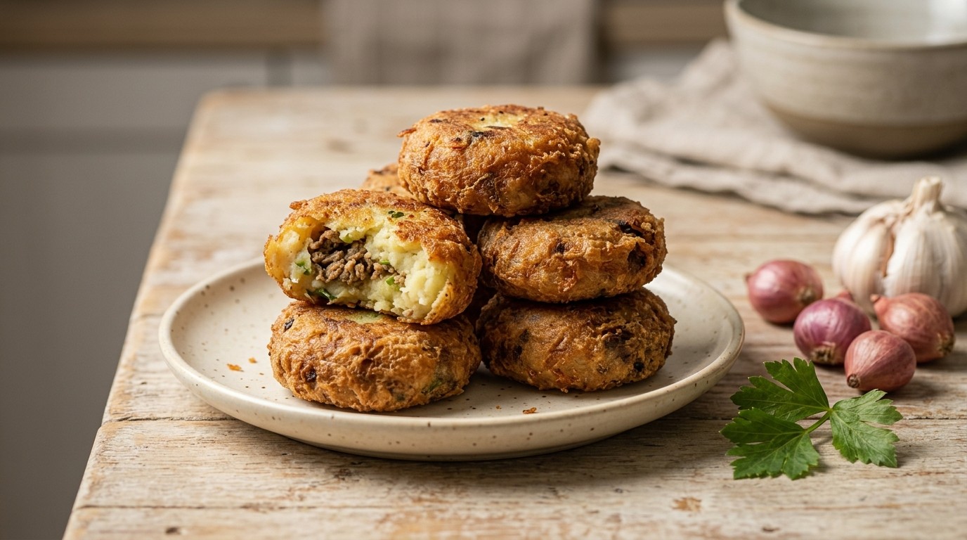 Perkedel Daging Kentang (aardappelkoekje met Rundvlees)