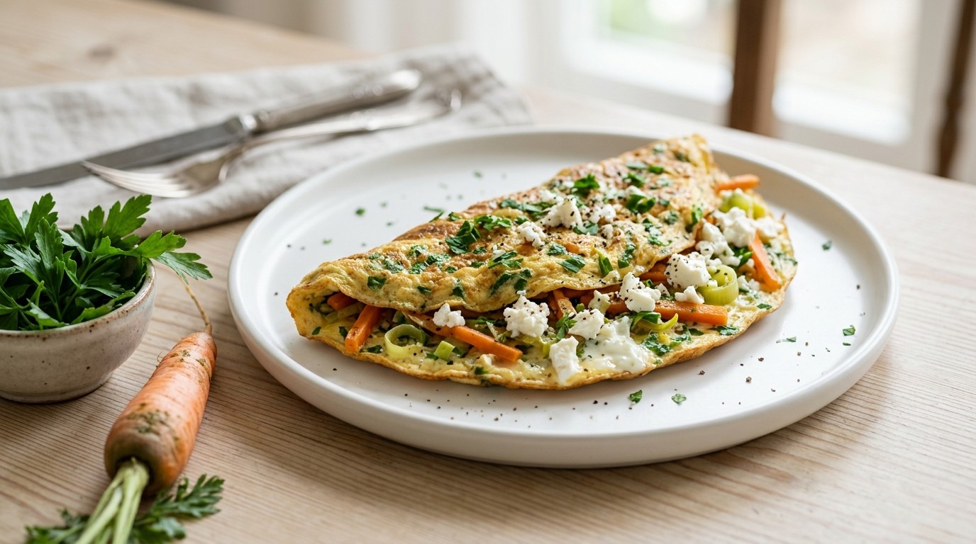 Peterselieomelet met Groente en Feta