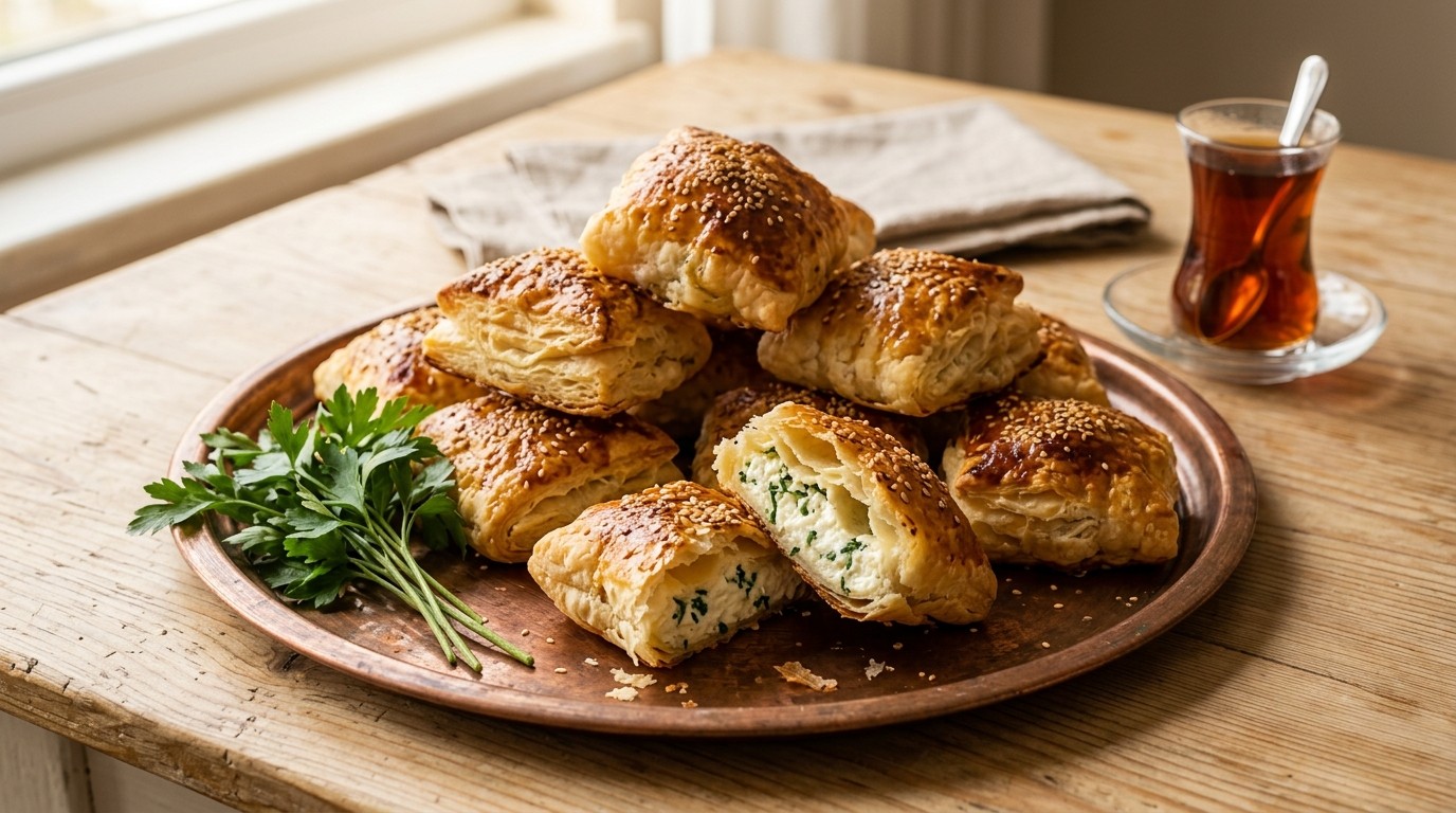 Peynirili Borek (verse Roomkaas in Bladerdeeg)
