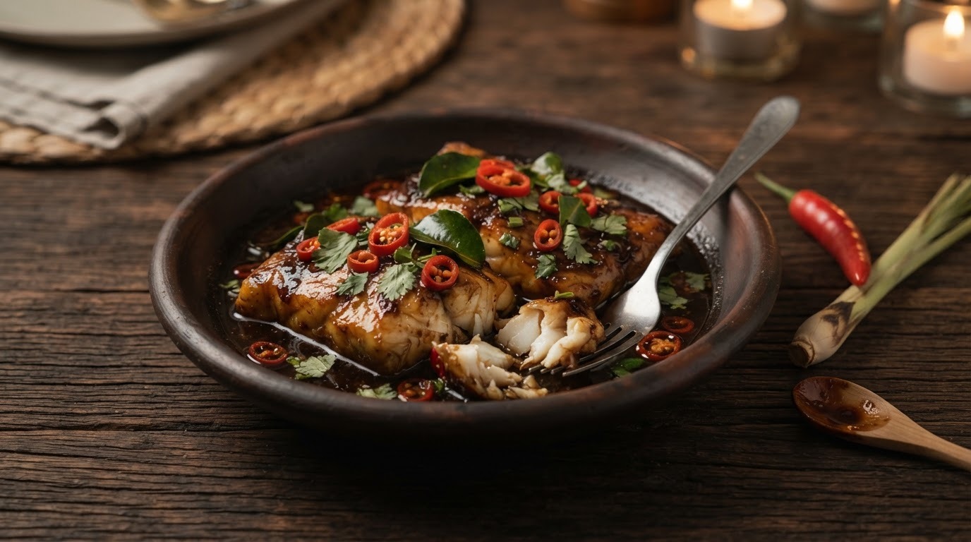 Piendang Ikan Ketjap (licht Pittige Gekruide Kabeljauwfilet)