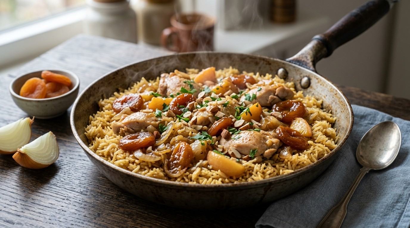Pilaf met kip en Abrikoos recept Pilaf met kip en Abrikoos recept