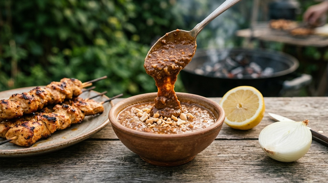 Pindasaus Voor bij de Barbecue