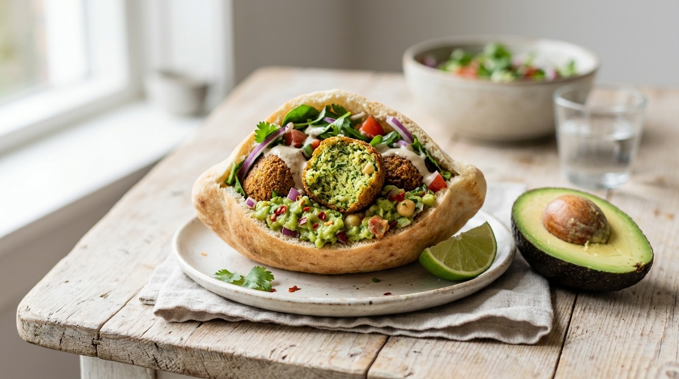 Pita Falafel met Guacamole