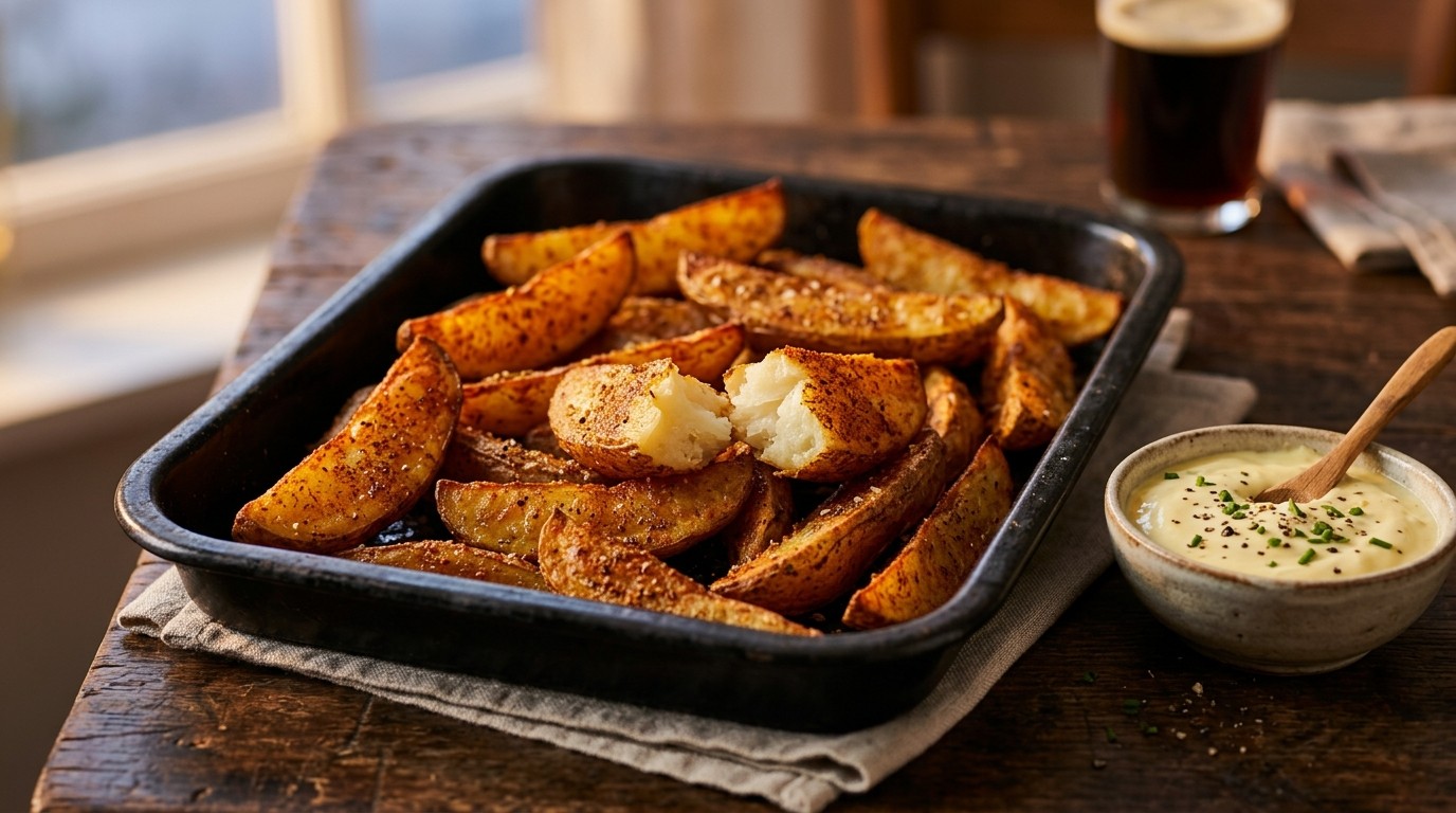 Pittig Gekruide Aardappelparten recept Pittig Gekruide Aardappelparten recept
